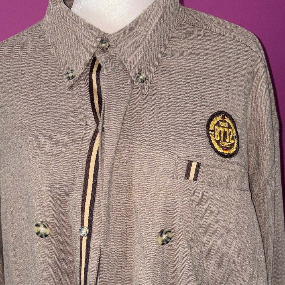 MENS Eight 732 Tan Button-Front Field Jacket with Patch - Picture 4 of 6